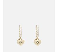 Coach Gold Heart Pave Huggie Earrings - Gold
