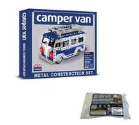 Coach House Camper Van Metal Construction Set, with Specialist Tools and LED Lights Bundle