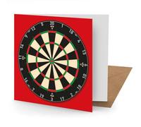 Coach House Greetings Card, Dartboard Greetings Card, 15 x 15 cms, Suitable for all Occasions, Multi-Coloured