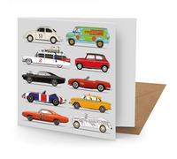 Coach House Greetings Card, TV Car Card, 15 x 15 cms, Suitable for all Occasions, Multi-Coloured