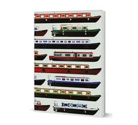 Coach House Partners Canal Boats Softcover Notebook, Narrowboat Note Book, A5, 120 Pages, Lined, Multi-Coloured