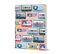 Coach House Partners Cassettes Softcover Notebook, Retro Music Lovers Note Book, A5, 120 Pages, Lined, Multi-Coloured