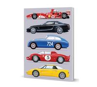 Coach House Partners Ferrari Softcover Notebook, Through the Ages Transport Note Book, A5, 120 Pages, Lined, Multi-Coloured