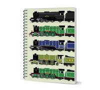 Coach House Partners Flying Scotsman Spiral-Bound Notebook, Steam Train Enthusiast Note Book, A5, 200 Pages Lined, Multi-Coloured