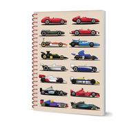 Coach House Partners | Grand Prix Racing Cars Notebook | A5 | 200 Pages | Lined | Spiral Bound