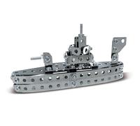 Coach House Partners Mini Builder Series Battleship Metal Construction Set | 152 Pieces Included, Stainless Steel, Instructions Provided