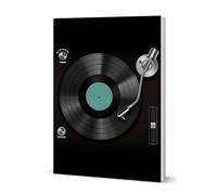 Coach House Partners Turntable Deck Softcover Notebook, A5, 120 Pages Lined, for Retro-Music Enthusiasts, Multi-Coloured