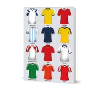 Coach House Partners Vintage Football Shirts Softcover Notebook, A5, 120 Pages Lined, Multi-Coloured