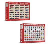 Coach House TWO Jigsaws x 1000 pieces. Grand Prix Racing Cars & Grand Prix Driver Helmets, Two x Grand Prix Jigsaw Puzzles for Christmas