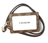 Coach ID Lanyard in Assorted Colors (Signature Canvas, Khaki - Saddle 2)