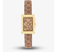 Coach Ladies Mara Gold Tone Brown Leather Strap Watch 14504585
