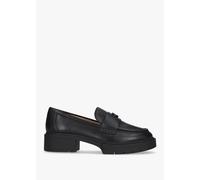 COACH Leah Black Leather Chunky Loafers Size: 3, Colour: Black Leather