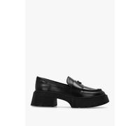 COACH Leah Black Leather Platform Loafers Colour: Black Leather, Size: