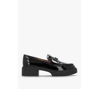 COACH Leah Black Patent Leather Chunky Loafers Colour: Black Patent, S