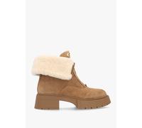 COACH Leah Coconut Natural Suede Front Zip Platform Boots Size: 8, Col