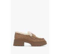 COACH Leah Coconut Natural Suede Platform Loafers Size: 7, Colour: Tau