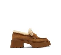 Coach Leah shearling-trim logo loafers - Brown 6.5-8.5-9.5