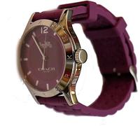 COACH Maddy Rubber Strap Watch W6033, Black Cherry, Quartz Movement