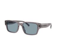 Coach Man Sunglass CBY96 - Frame color: Transparent Grey, Lens color: Light Blue Solid
