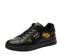Coach Men's High Line Sneaker with Sketch Print, Charcoal/Black, 7 UK