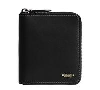 Coach Men's Zip Around Coin Wallet, Black, One Size