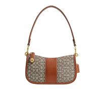 COACH Mini Signature Jacquard Swinger 20, Cocoa Burnished Amb, Cocoa Burnished Amb, One Size