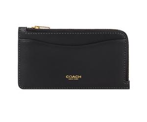 Coach New York Credit card case Genuine Leather 8 cm black