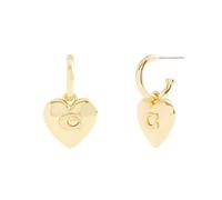 COACH One Size Titanium Brass Heart Dangle Earrings for Women - No Gem
