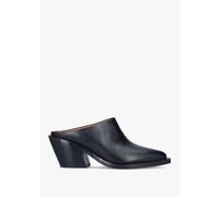 COACH Paloma Black Leather Western Block Heel Backless Mules Colour: Black Leather, Size: 6