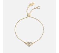 Coach Pavé Heart Gold-Toned Slider Bracelet