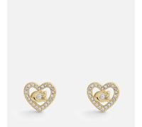 Coach Pavé Heart Gold-Toned Stud Earrings