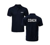 Coach Print Polo Shirt Coaching Experienced Person Trainer Professional Teacher Work Wear Uniform Adult Unisex Polo Top (Navy, 3XL, 3X_l)