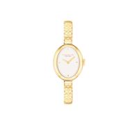 Coach Sammy Women's 2H Quartz Watch - Jewelry-Inspired 22.5mm Bangle Watch - Modern and Elegant Everyday Timepiece - Gift for Her, Gold Plated-White