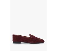 COACH Sculpted C Merlot Suede Loafers Size: 6, Colour: Burgundy Leathe