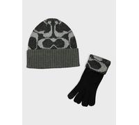 Coach Signature Beanie and Gloves Gift Set Grey