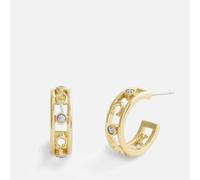 Coach Signature C Gold-Toned Open Hoop Earrings