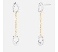 Coach Signature Pavé C Linear Silver & Gold-Tone Earrings