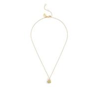 COACH Signature Quilted Heart Pendant Necklace, One Size, Brass, No Gemstone