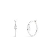 Coach Silver Interlinked C Hoop Earrings - Silver
