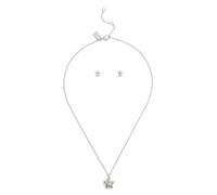 Coach Silver Star Crystal Boxed Studs and Necklace Set - Silver