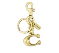 Coach Solid C logo-plaque keyring - Gold One Size