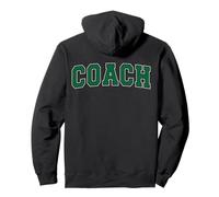 Coach Sports Trainer Arched Green Varsity on the back Pullover Hoodie