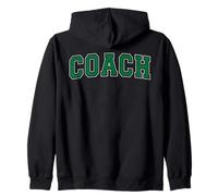 Coach Sports Trainer Arched Green Varsity on the back Zip Hoodie
