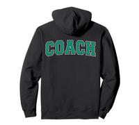 Coach Sports Trainer Arched Teal Varsity on the back Pullover Hoodie