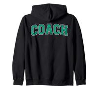 Coach Sports Trainer Arched Teal Varsity on the back Zip Hoodie