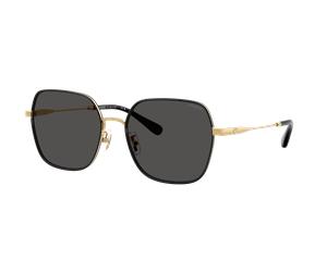 Coach Woman Sunglass CAE93 - Frame color: Shiny Gold/Black, Lens color: Grey Solid