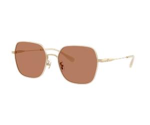 Coach Woman Sunglass CAE93 - Frame color: Shiny Light Gold/Milky White, Lens color: Brown Solid