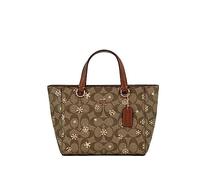 COACH Women's Alice Satchel Handbag, Signature Canvas - Snowflake Khaki Gold
