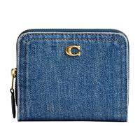 Coach Women's Billfold Wallet Small Zip Around, Deep Blue, One Size