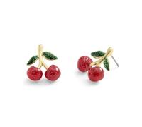 COACH Women's Cherry Cluster Stud Earrings, One Size, Brass Titanium Resin, No Gemstone, One Size, Brass Titanium Resin, No Gemstone